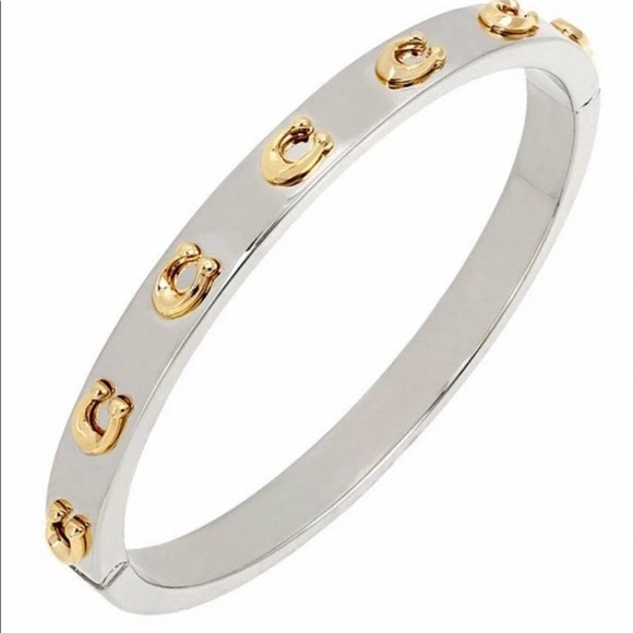 Coach Signature C Hinged Bangle Bracelet. Brand New